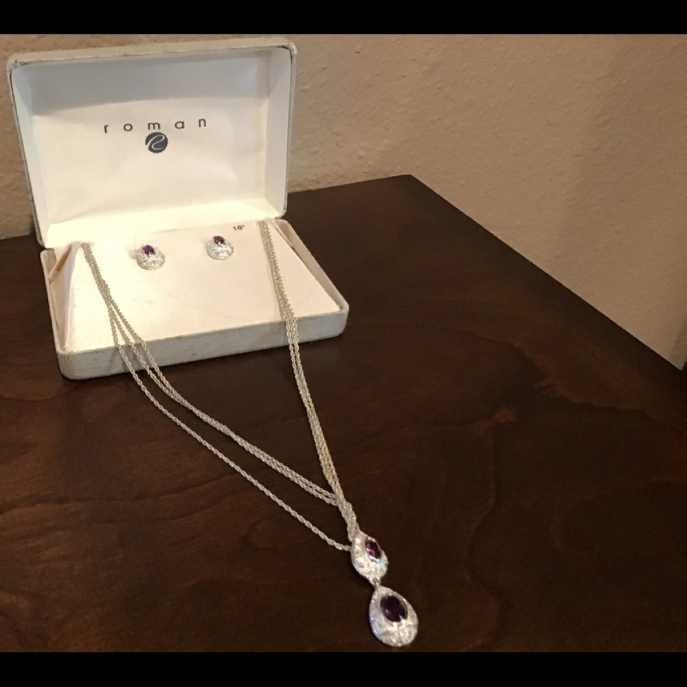 Necklace and earrings silver - Picture 1 of 1